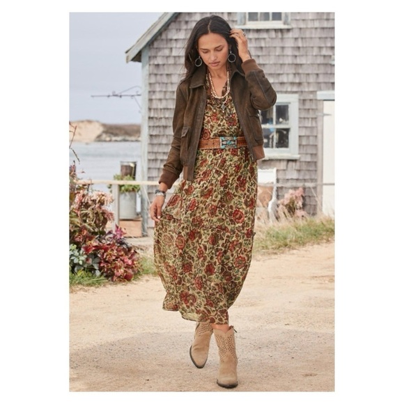 SUNDANCE Litzy Bloom Maxi Dress Long Sleeve Sheer Floral Small Fall Dress NWT - Picture 2 of 10